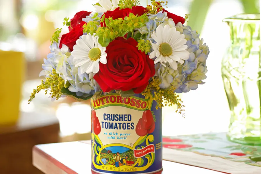 Tomato Can Flower Arrangement