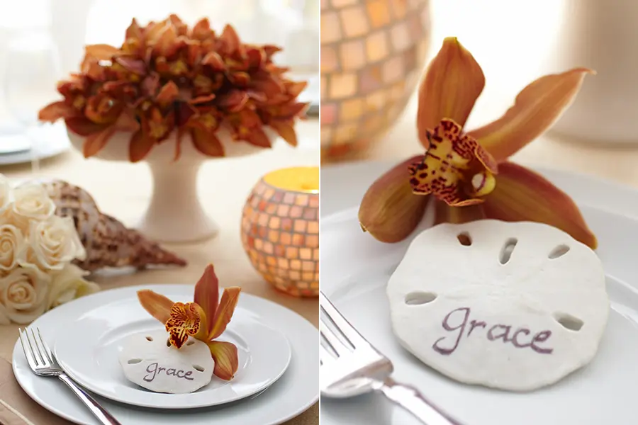 Coastal Orchids and Table Placecards