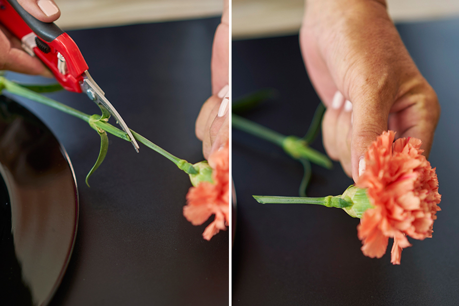 candy corn decorations Cutting Stems on an Angle