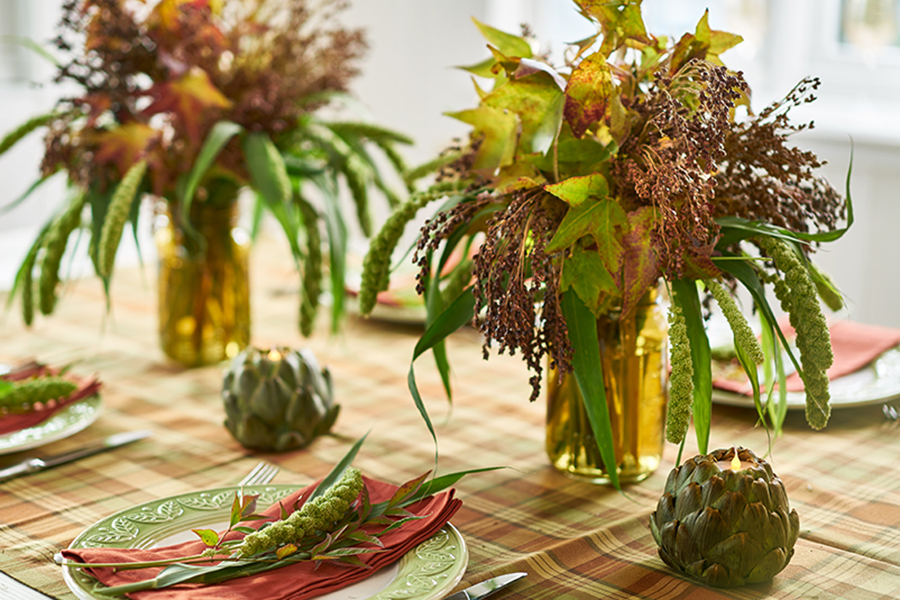 thanksgiving centerpiece ideas with Foraged Bouquet Centerpieces