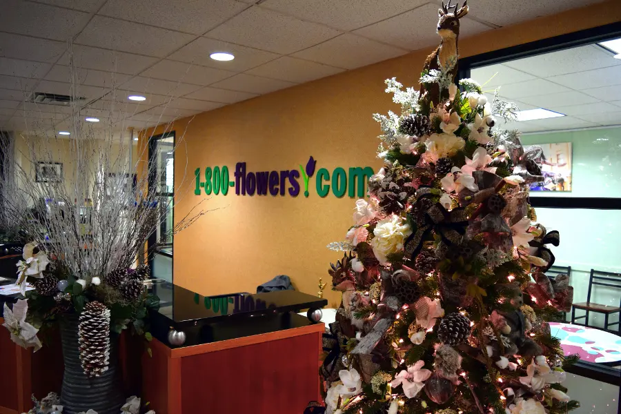 Christmas Tree in 1800Flowers.com Lobby
