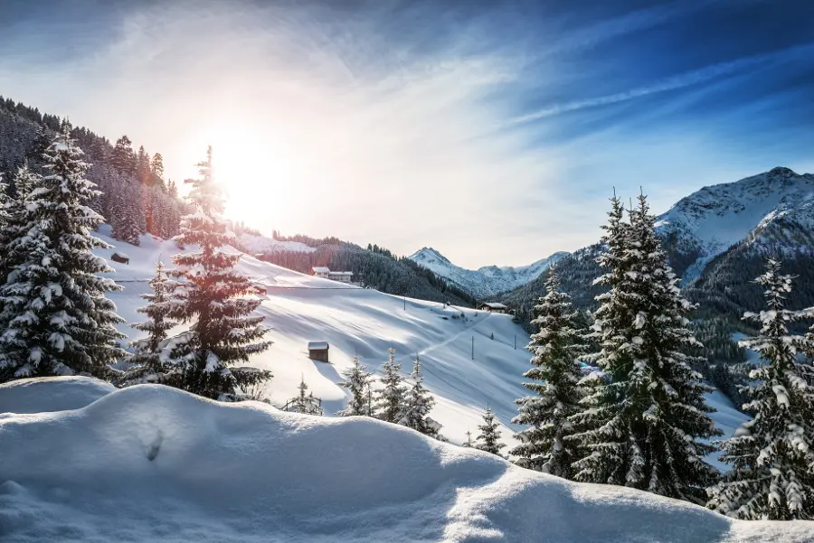 Winter landscape in the Alps