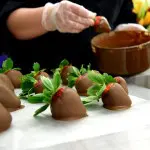 Making chocolate covered strawberries