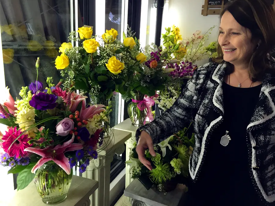 Margaret the florist in her shop