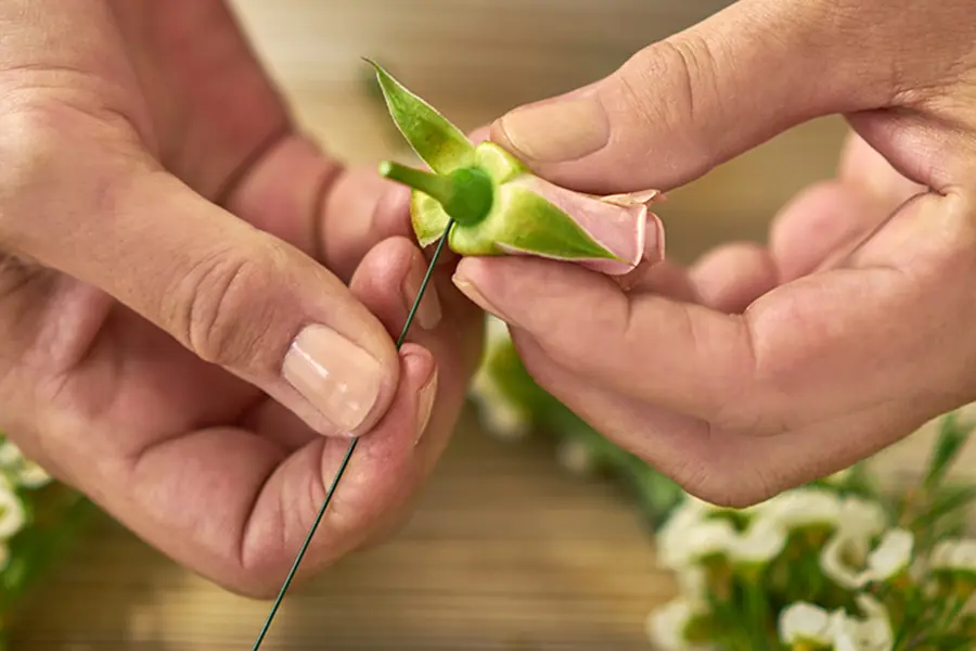 How to Wire a Rose Step 1