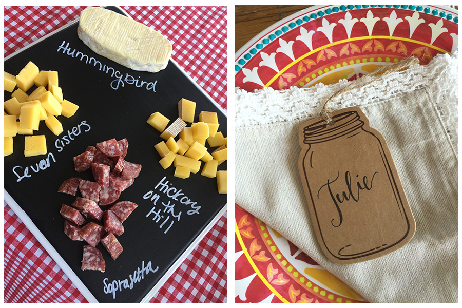 Chalkboard Cheese Board and Cardboard Name Tag