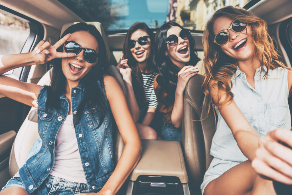 Friendship Day with girlfriends driving in a car