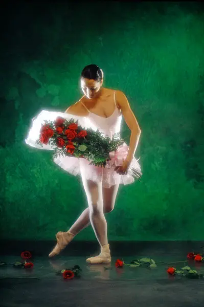 dance flowers ballet dancer with bouquet of flowers