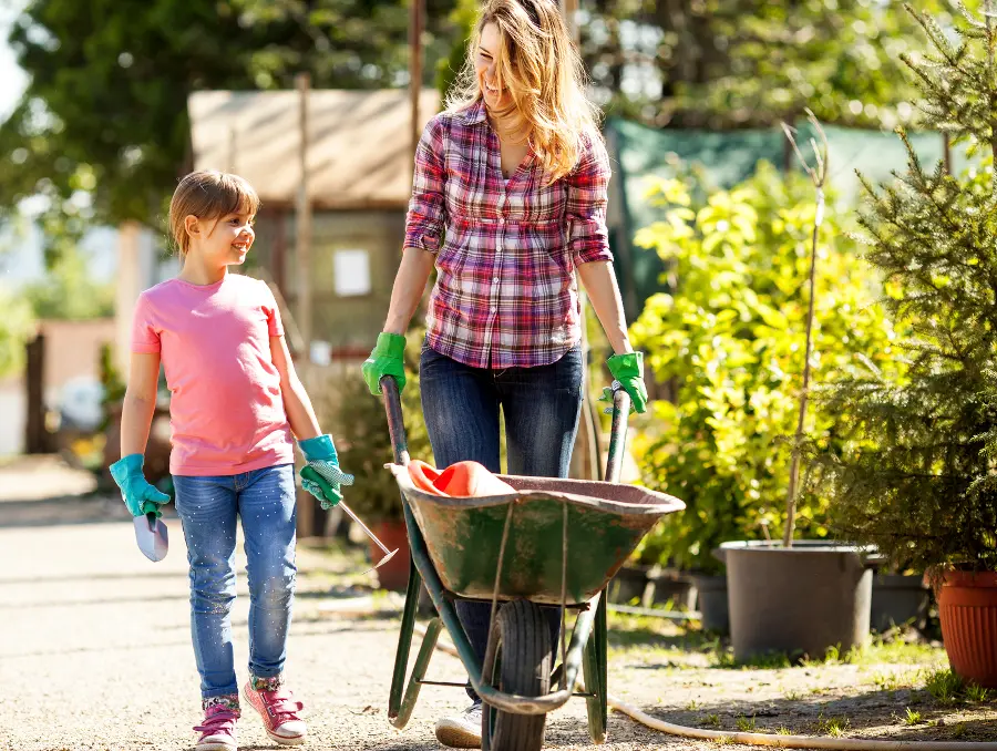 health benefits of gardening with mother and daughter gardening