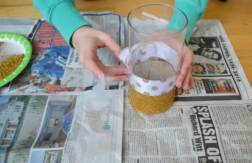 glue-or-tape-ribbon-onto-vase