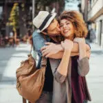 Couple hugging