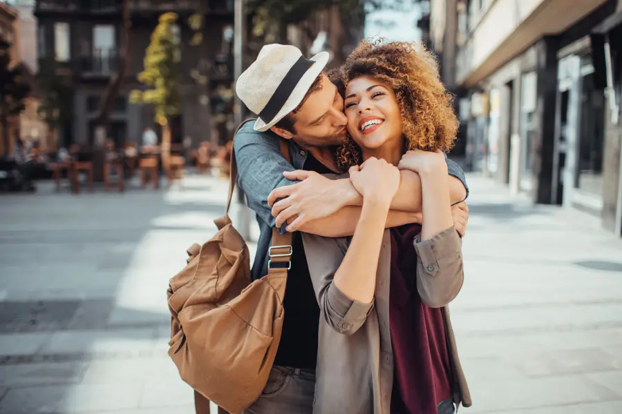 Couple hugging