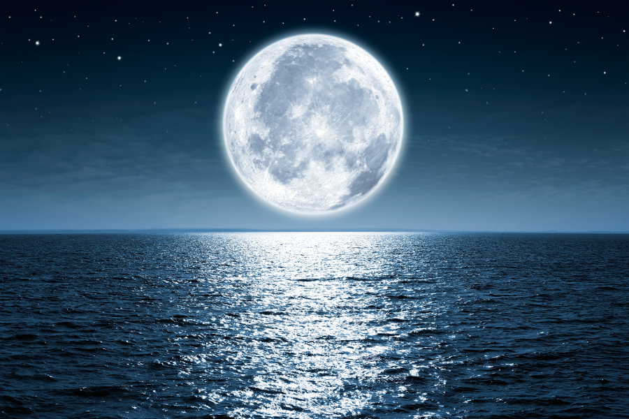 Moon over the ocean