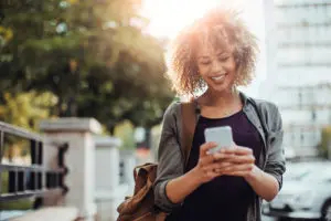 Woman using smartphone