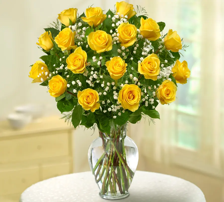 photo of wedding anniversary flowers with yellow roses