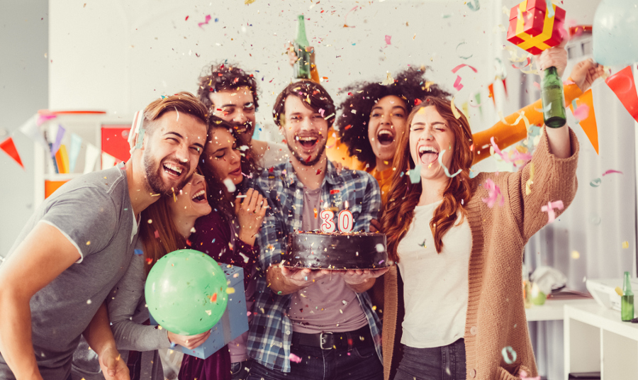 Friends Celebrating at a birthday party