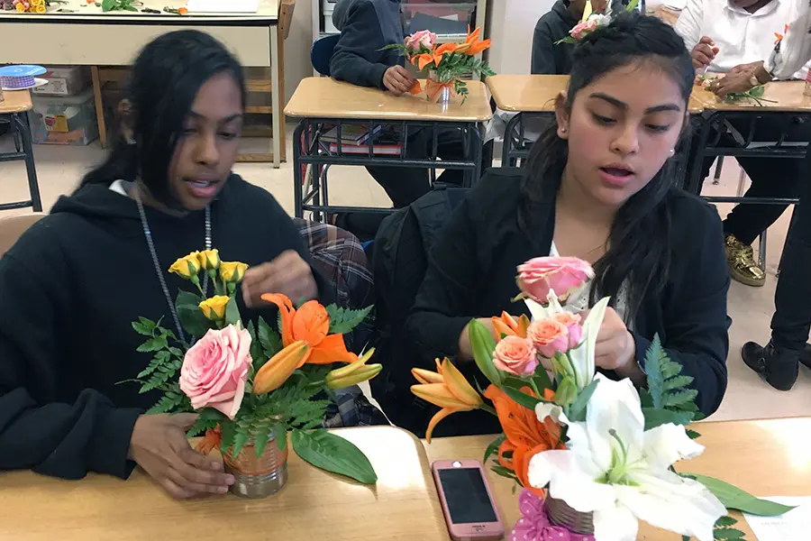 Kids Arranging Flowers