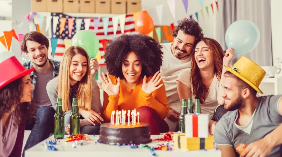 birthday trivia with friends celebrating a birthday
