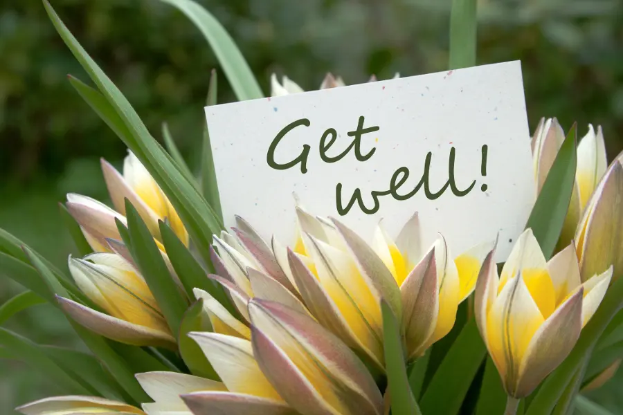 Photo of a get well message