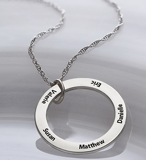 Personalized Family Circle Necklace-Sterling Silver