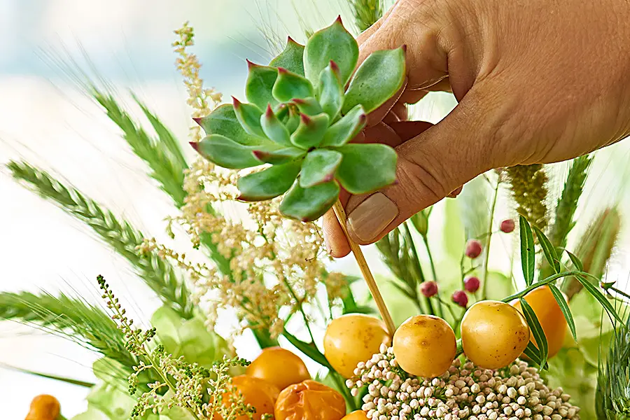 DIY Mother's Day Flower Gift with adding succulent flowers to bouquet