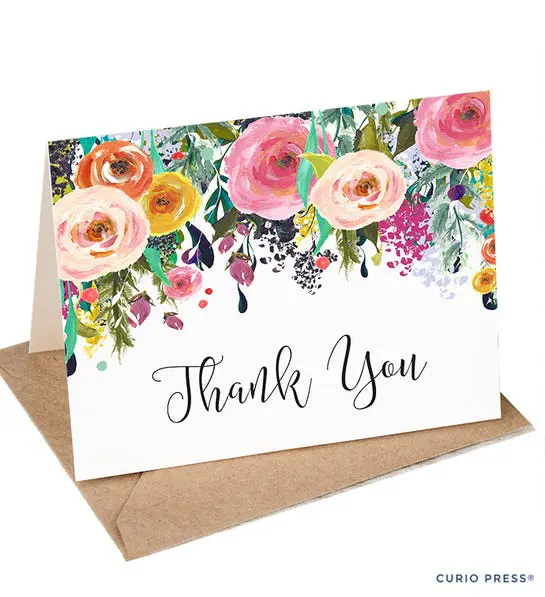 Picture of a thank you note for purchase