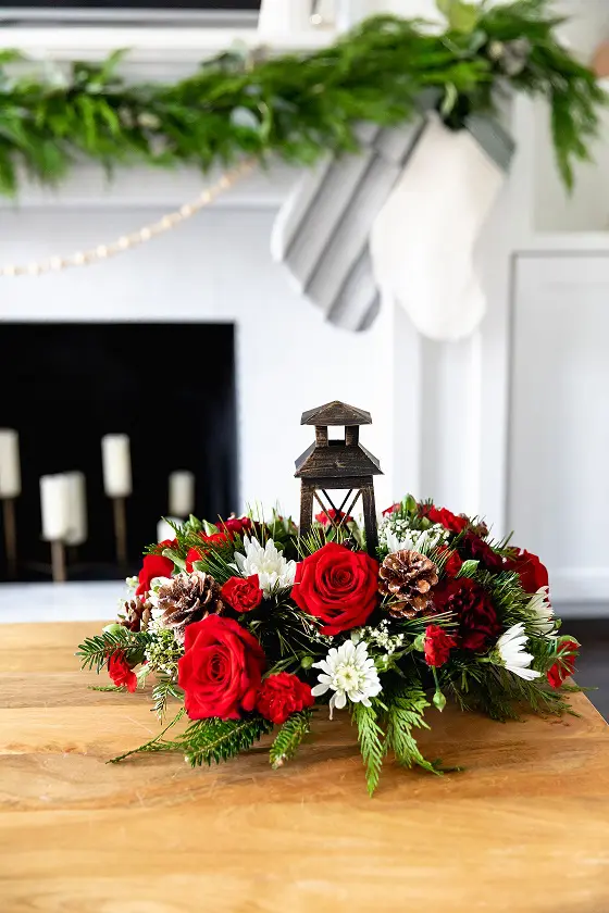 Christmas Centerpieces with christmas centerpiece on table