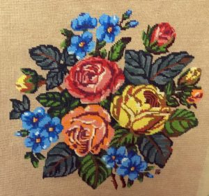 flowers needlepoint artwork by norma