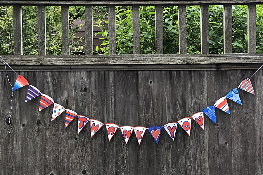 DIY Memorial Day garland to say thank you to American heroes