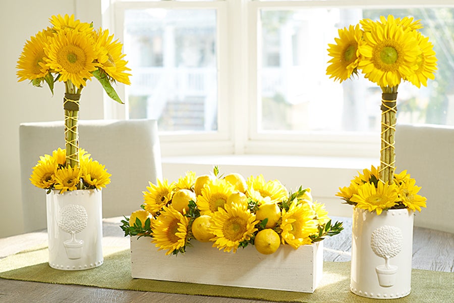 sunflowers and lemons