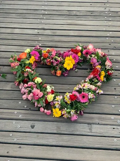 Floral Heart on Wood