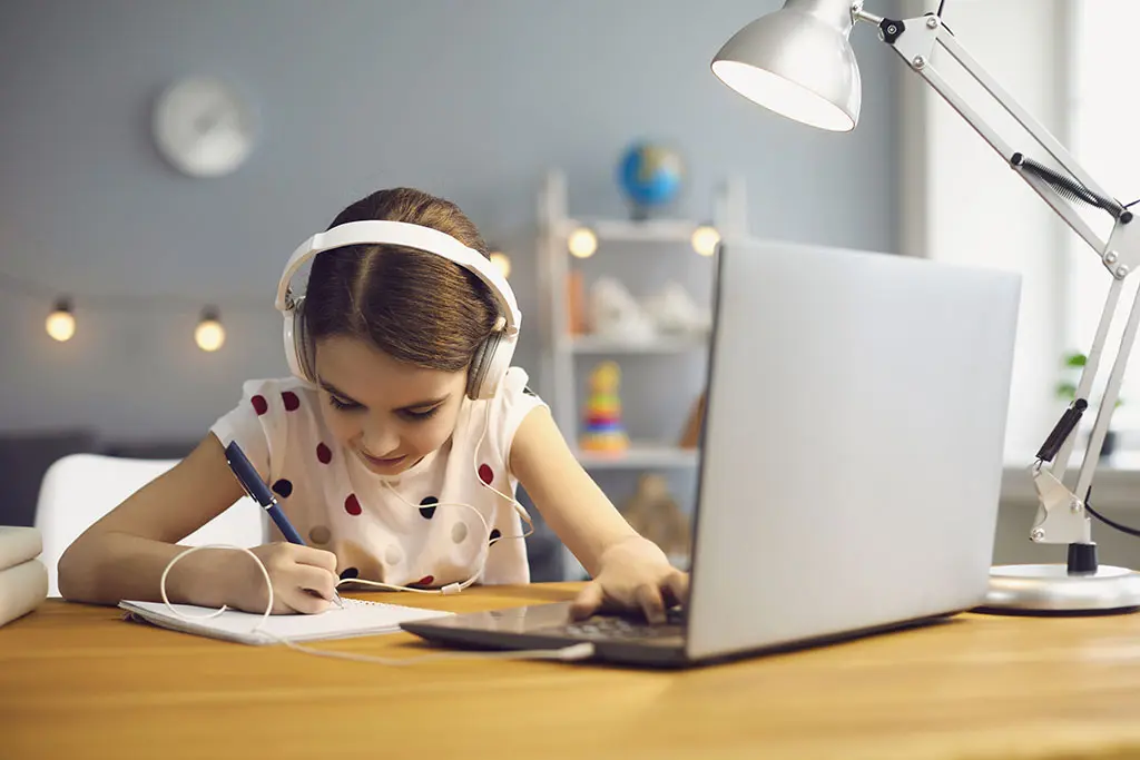 Girl Working at Desk