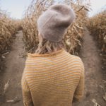 Woman in corn maze