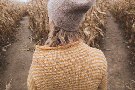 Woman in corn maze
