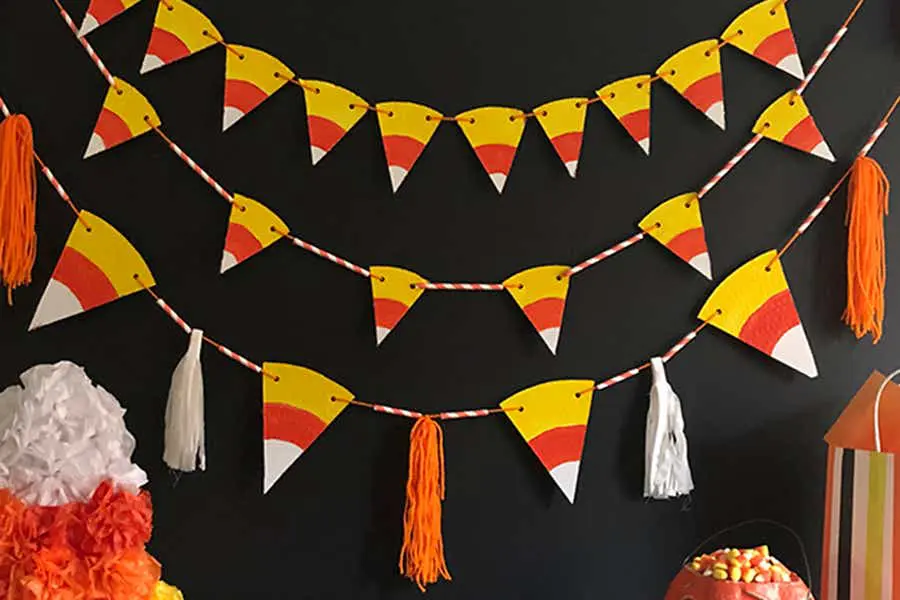 halloween crafts with candy corn garland