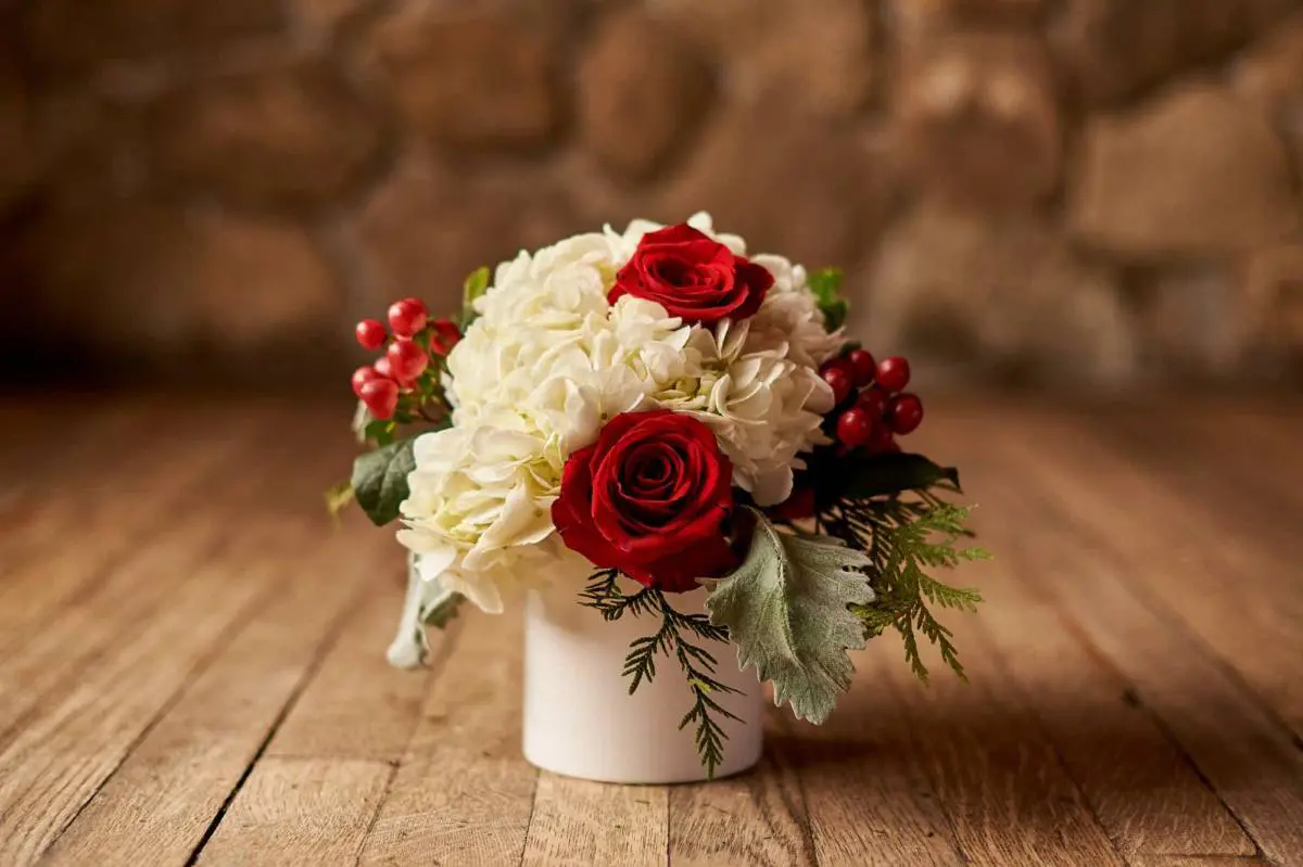 Red and white flowers