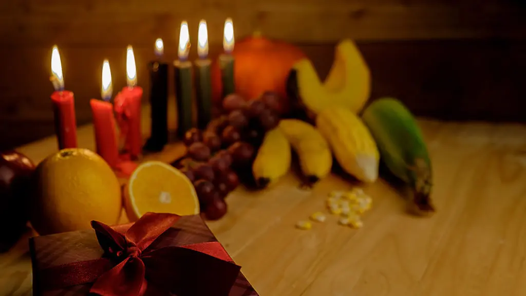Kwanzaa fruit and candles