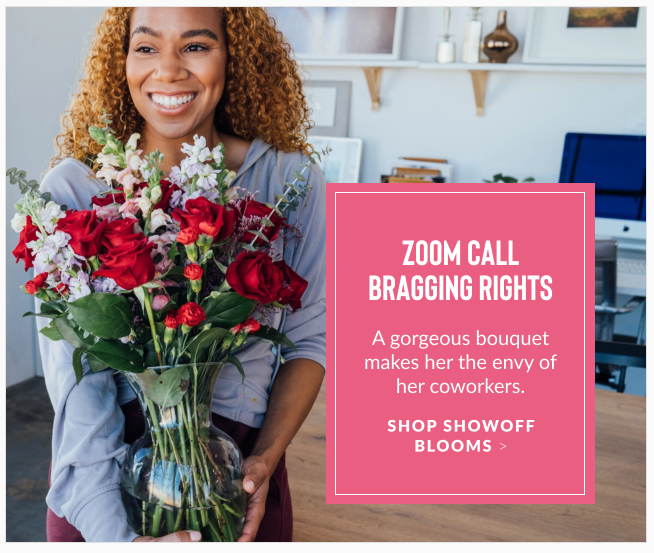 Ad for 1-800-Flowers on Valentine's Day