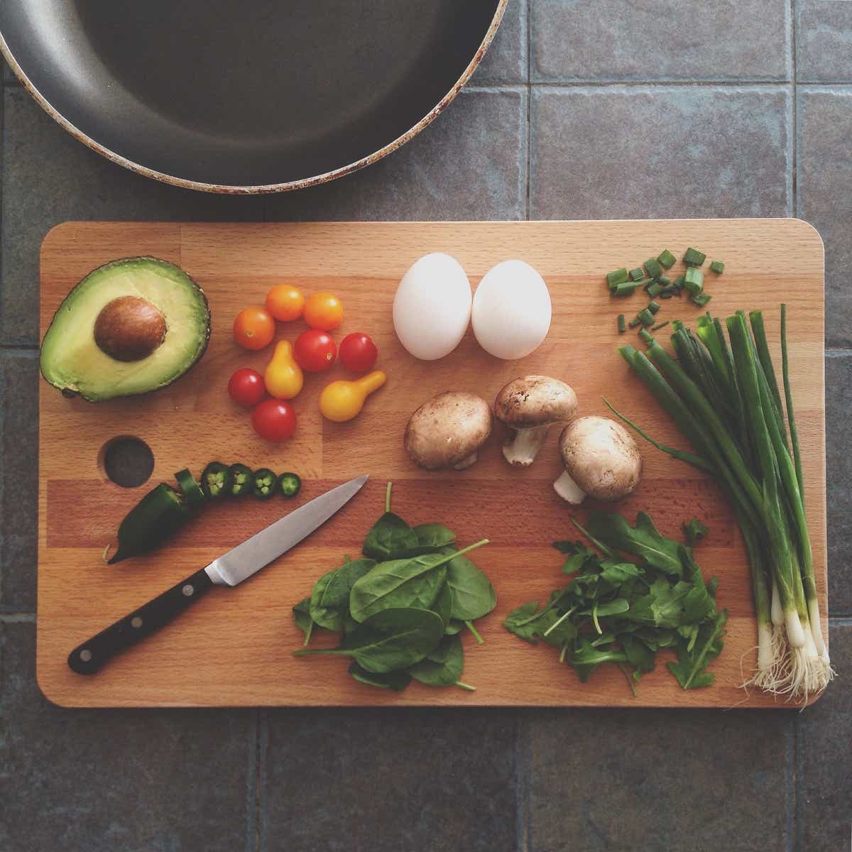 Propósitos de año nuevo con preparación de alimentos