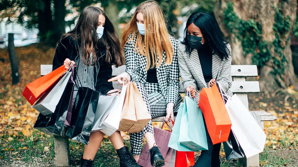 Three women shopping