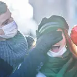 Couple celebrates Valentine's Day in masks