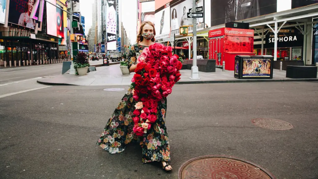 Kristina Libby in Times Square