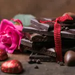 Chocolate and pink rose