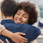 Man and woman hugging