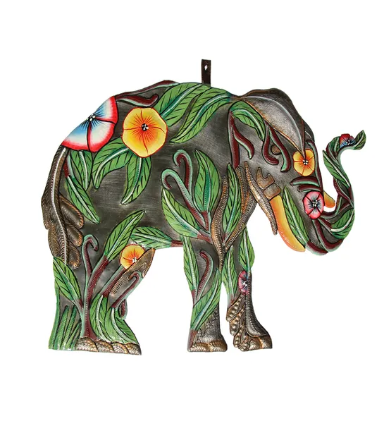 st birthday ideas Hibiscus Elephant Haitian Metal Wall Art
