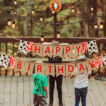 Happy Birthday sign hanging outside
