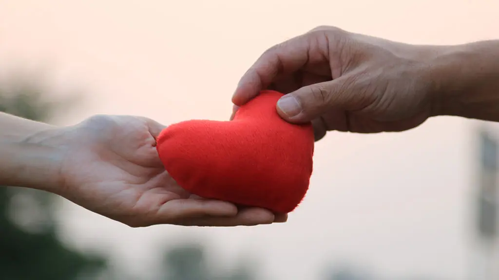 Two hands holding a plush heart