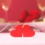 An image of two cut-out hearts