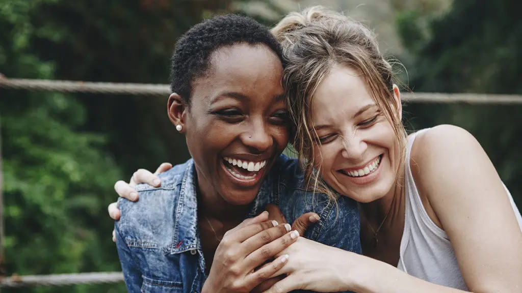 40th birthday ideas with Two women laughing