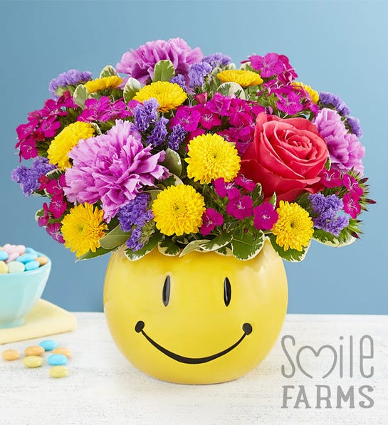 Photo of the Good Day Bouquet, which will bring smiles and support Smile Farms